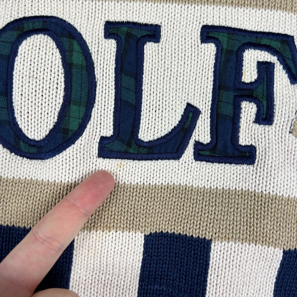 VTG Clubfellow‎ GOLF Sweater Mens XL Cotton Knit Golfing 1990s Striped Retro - Picture 5 of 11